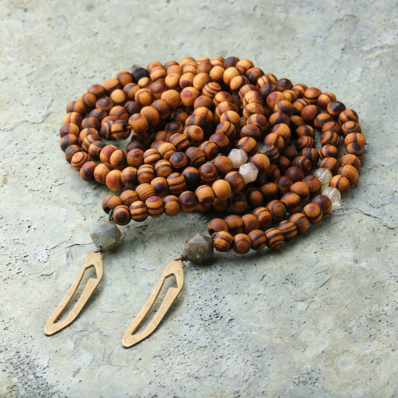 Labradorite Alef Rosewood Mala