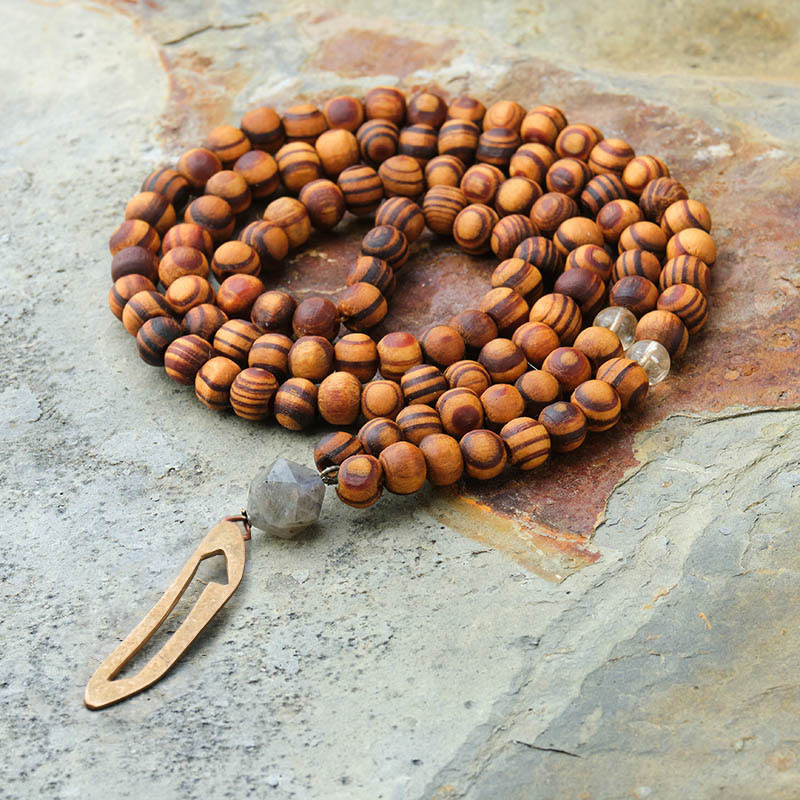 Labradorite Alef Rosewood Mala - Image 2