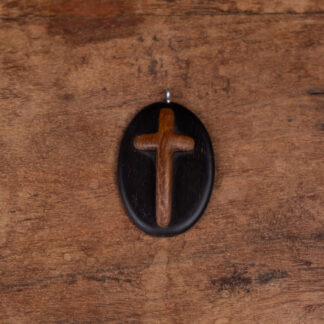 Oval Pendant with Cross